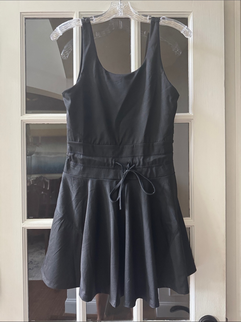 Classic Little Black A-Line Tennis Dress with Waist Tie